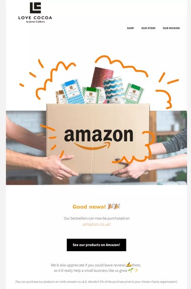 Amazon-announcement-email LOVE COVVA