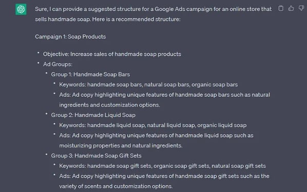 ChatGPT Google Ads Campaigns Structure