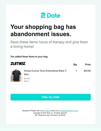 Dote Best Abandoned Cart Emails