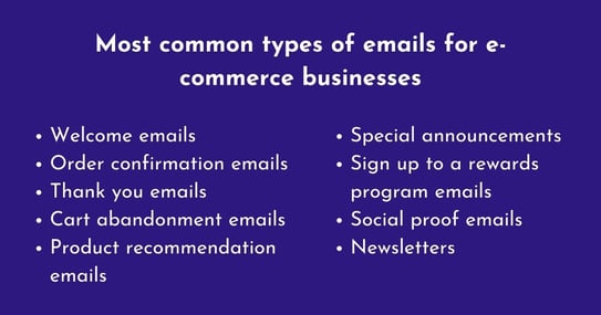 Email marketing segmentation best practices - types of emails in ecommerce- Convertedin 