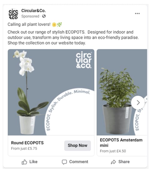 Facebook Carousel Ad Example