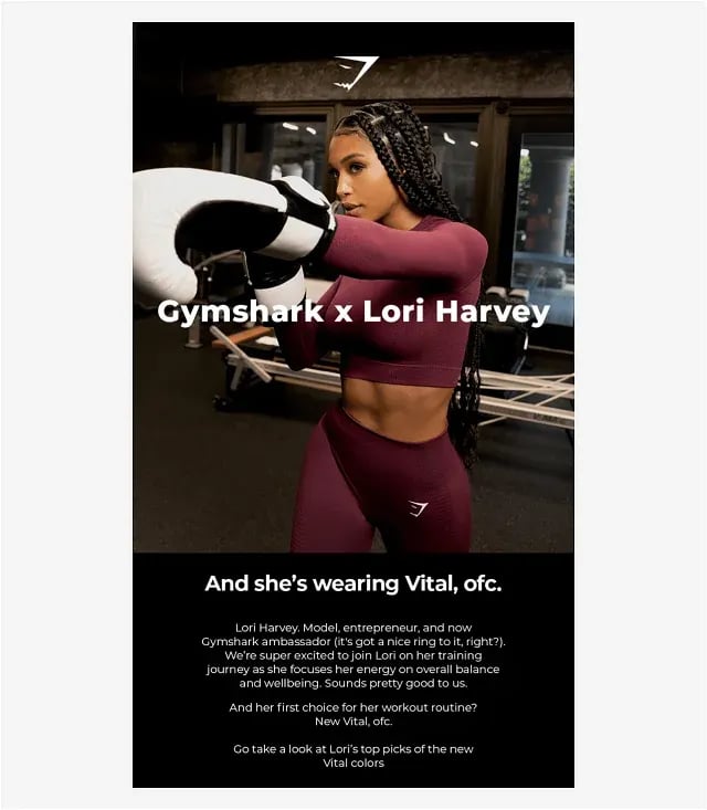GymShark fashion email