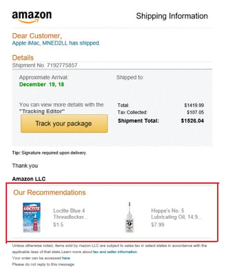 Order confirmation email example  amazon