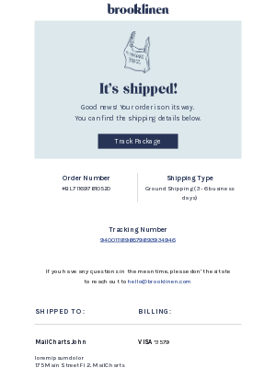 Post-Purchase Email examples