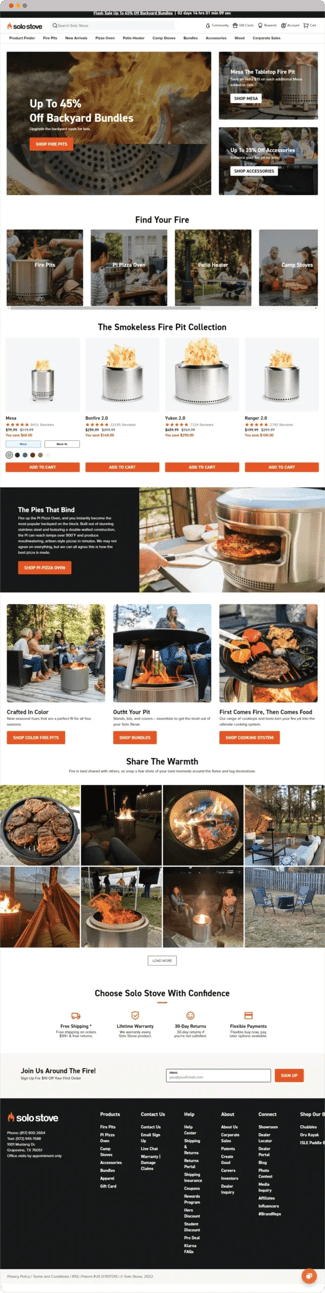 SoloStove landing page