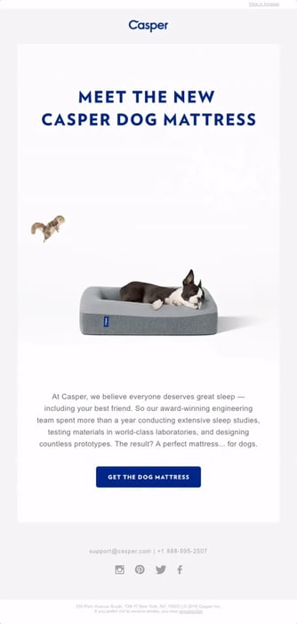 casper Product launch email 