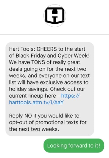 hart tools sms campgain